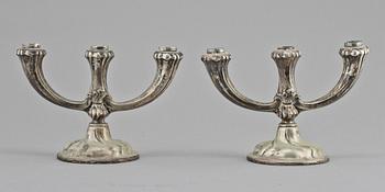 KANDELABRAR, ett par, silver, Jakob Grimminger, Tyskland, 1900-tal.