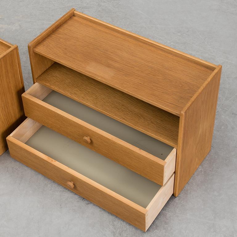 a pair of bedside tables/shelves, from the mid 20th century.