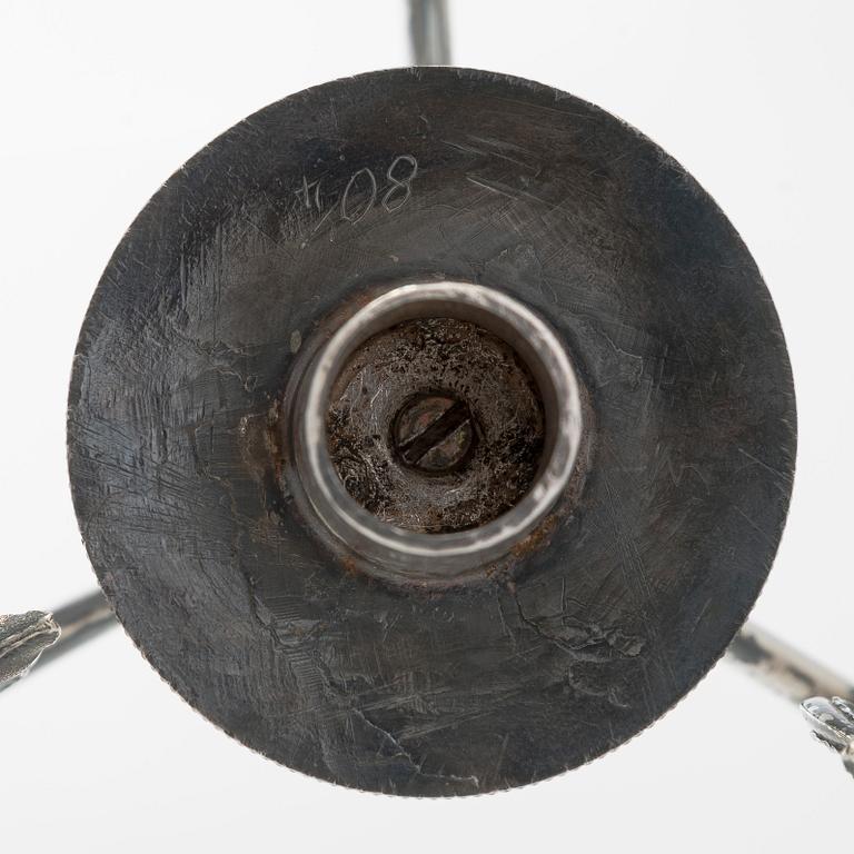 Pehr och Adolf Zethelius, kandelabrar, ett par, silver, Stockholm 1797 och 1824. Empire.