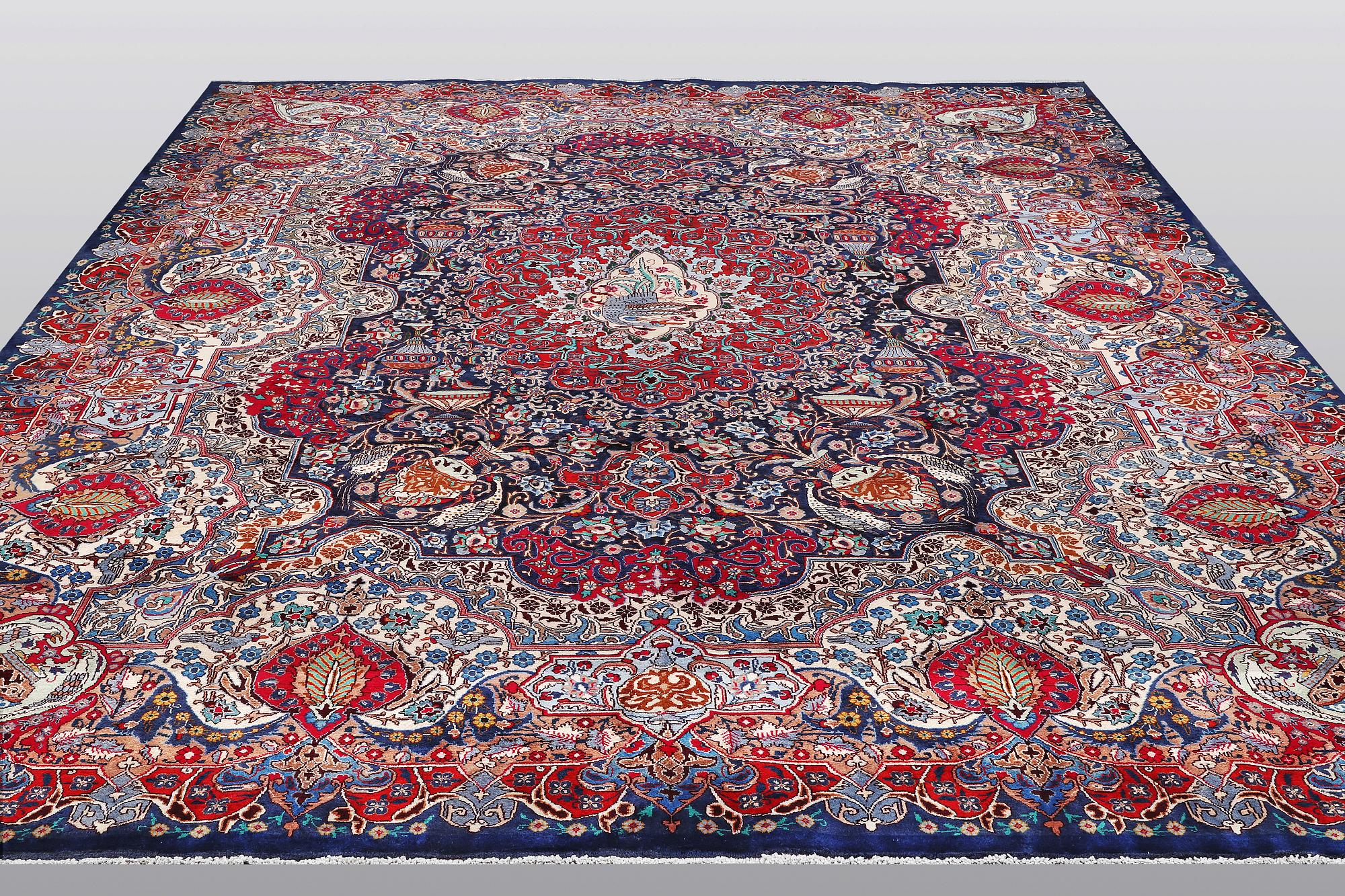 A carpet, Kashmar, ca 382 x 295 cm.