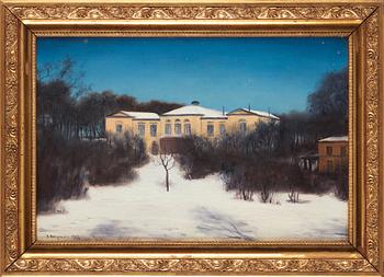 Oskar Bergman, Rosendals slott, Djurgården, i vinterskrud.