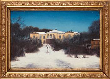 Oskar Bergman, Rosendals palace in winter.