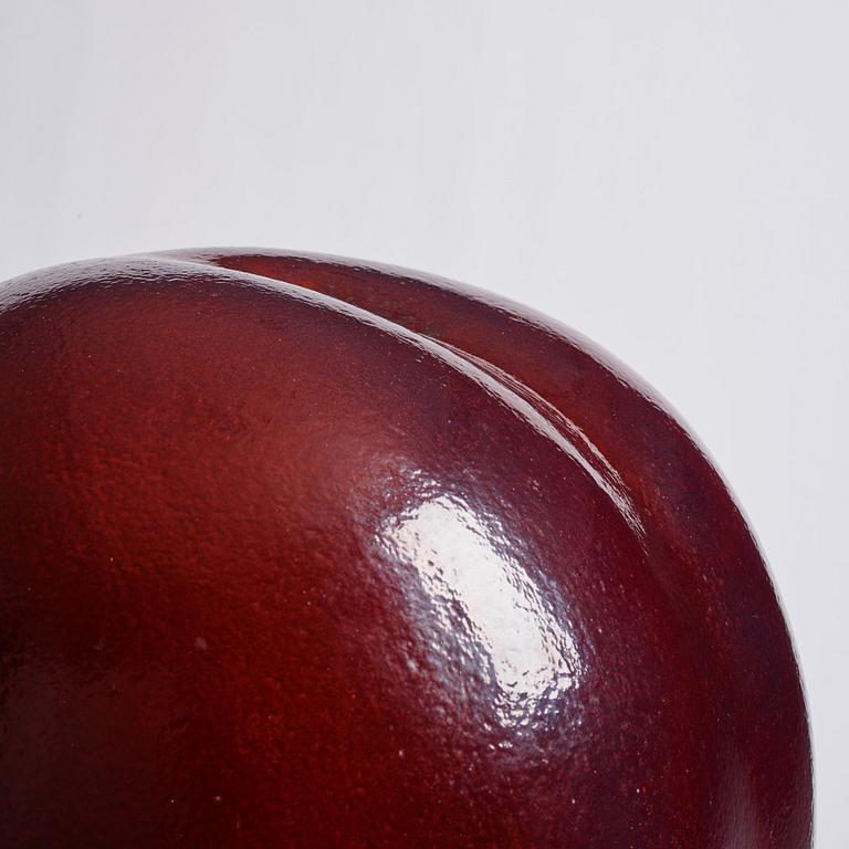 Hans Hedberg, a faience sculpture of a plum, Biot, France, early 1990s.