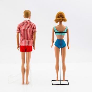 Midge and Ken, dolls 2 pcs., as well as clothes vintage "Midge" Mattel 1963, "Ken" Mattel 1964-65.