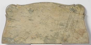 A rococo gilt-gesso and marble-top console table, Stockholm, later part 18th century.