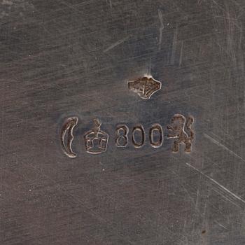 TESERVIS, 3 delar. 800-silver. Tyskland tidigt 1900-tal. 
Totalvikt 938 g.