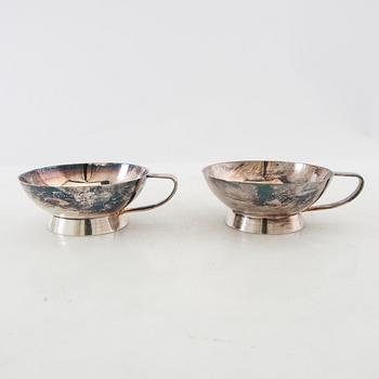 Coupe glasses 10 pcs, silver-plated, CR Carlström, mid-20th century.