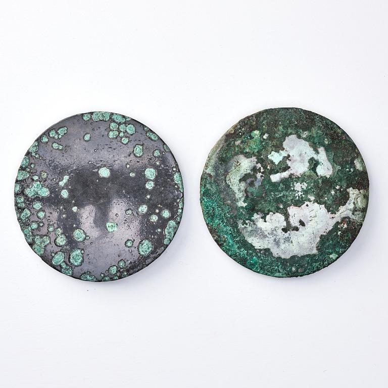 Two bronze mirrors with mythical animals, Tang dynasty (618–907).