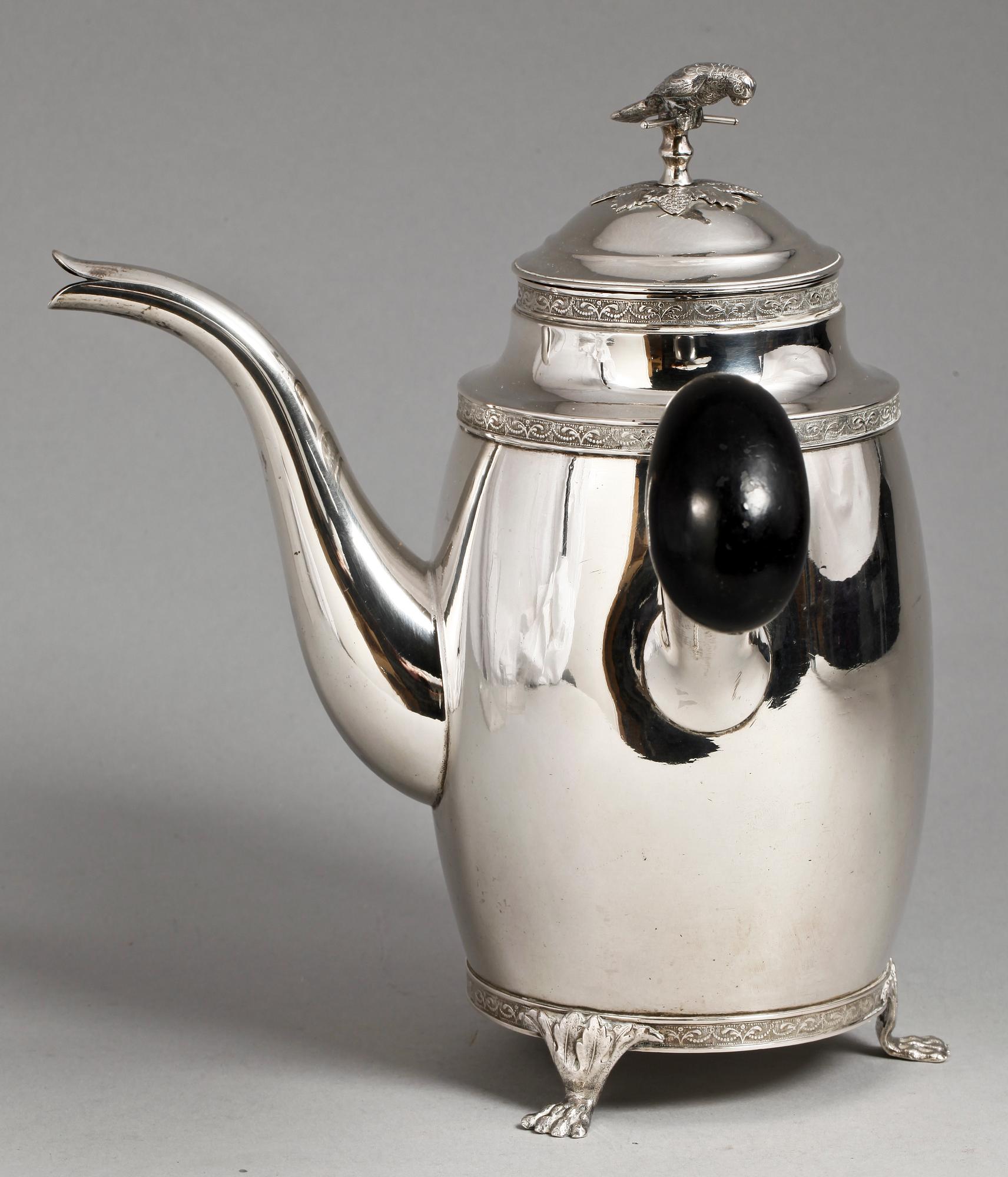 KAFFEKANNA, silver. Johan Fredrik Björnstedt, Stockholm 1825.