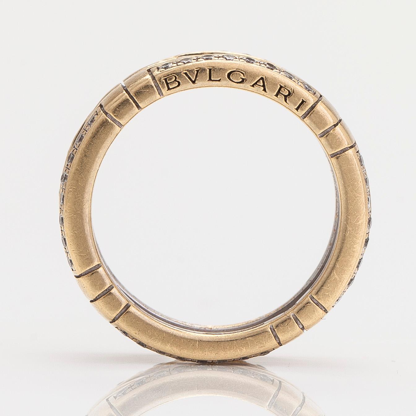 Bulgari, ring, "Parentesi", 18K guld och diamanter ca 0.25 ct totalt.