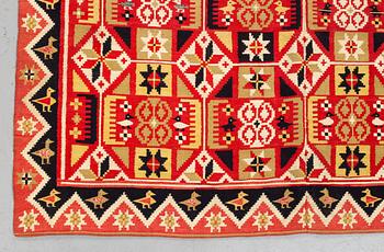 A bed cover, double-interlocked tapestry, ca 197,5-201,5 x 122-125 cm, Scania 1825, Villands district, Sweden.