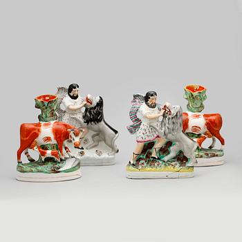 FIGURINER, 4 st, porslin, Staffordshire, England.