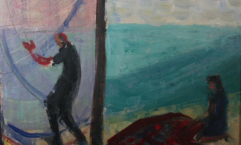 OKÄND KONSTNÄR, olja på pannå, 1900-tal.