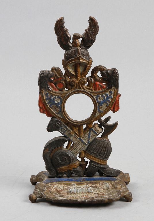 KLOCKSTÄLL, gjutjärn, Riddarromantik, 1800-talets slut.