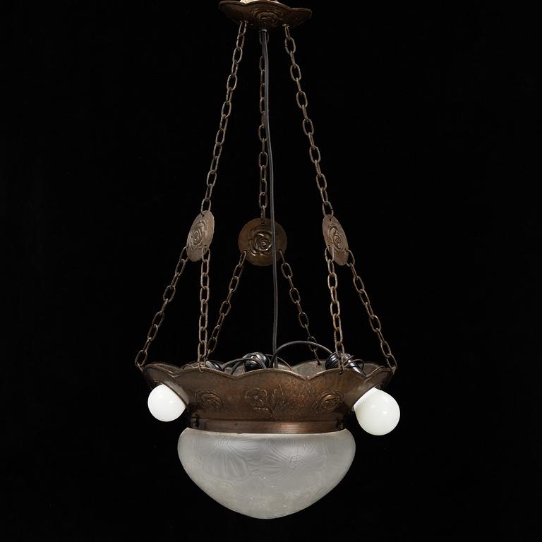 An early 20th century ceiling light.