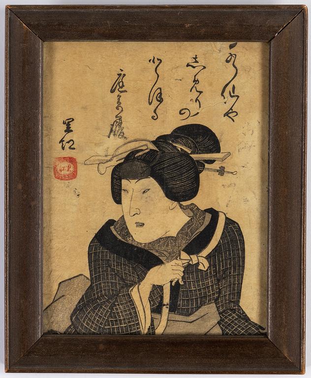 Six (4+2) Japanese color woodblock prints, late 19th/early 20th century.