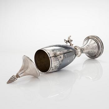 A serving jug with tap, silver plate, first half of the 20th century.