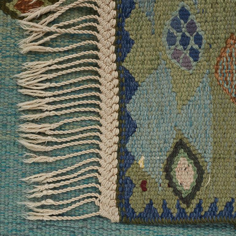 Barbro Nilsson, MATTO, "Tånga, grön", flat weave, ca 246,5 x 170 cm, signed AB MMF BN.