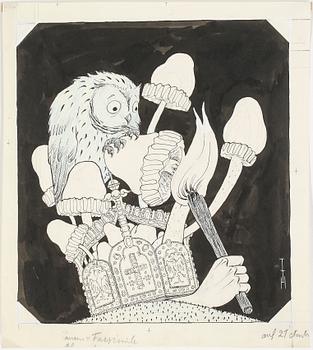 Thomas Theodor Heine · THOMAS THEODOR HEINE, blandteknik, signerad