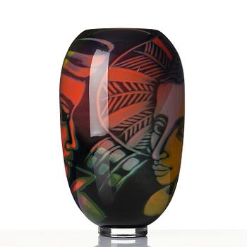 Eva Englund, a unique graal glass vase, Muraya, Sweden 1993.