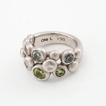 Ole Lynggaard, ring "Bubble/Bubbles" 18K white gold, diamonds and coloured gemstones, design Charlotte Lynggaard.