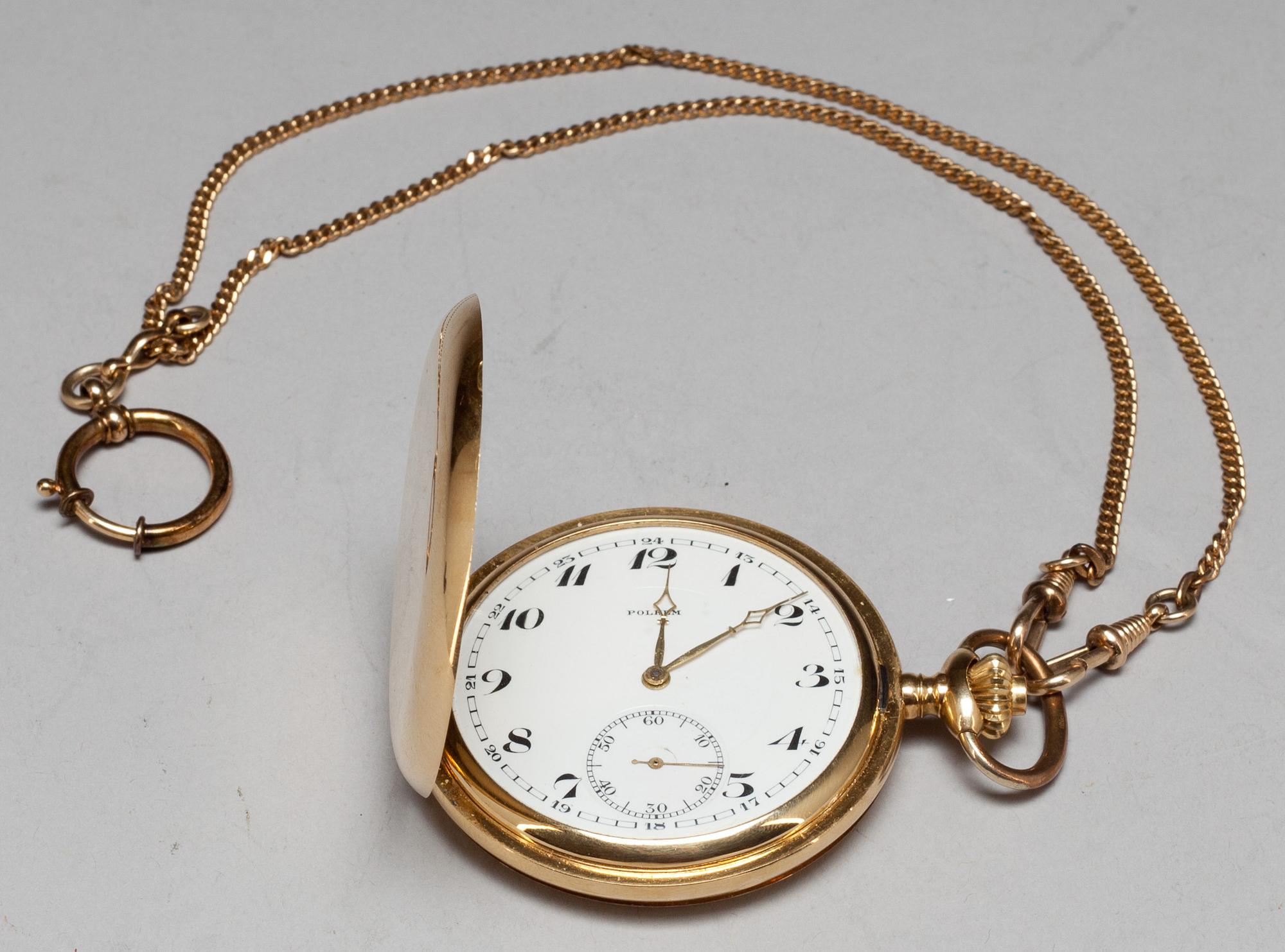 FICKUR, Polhem, 18K guld, fickurets vikt ca 92g.