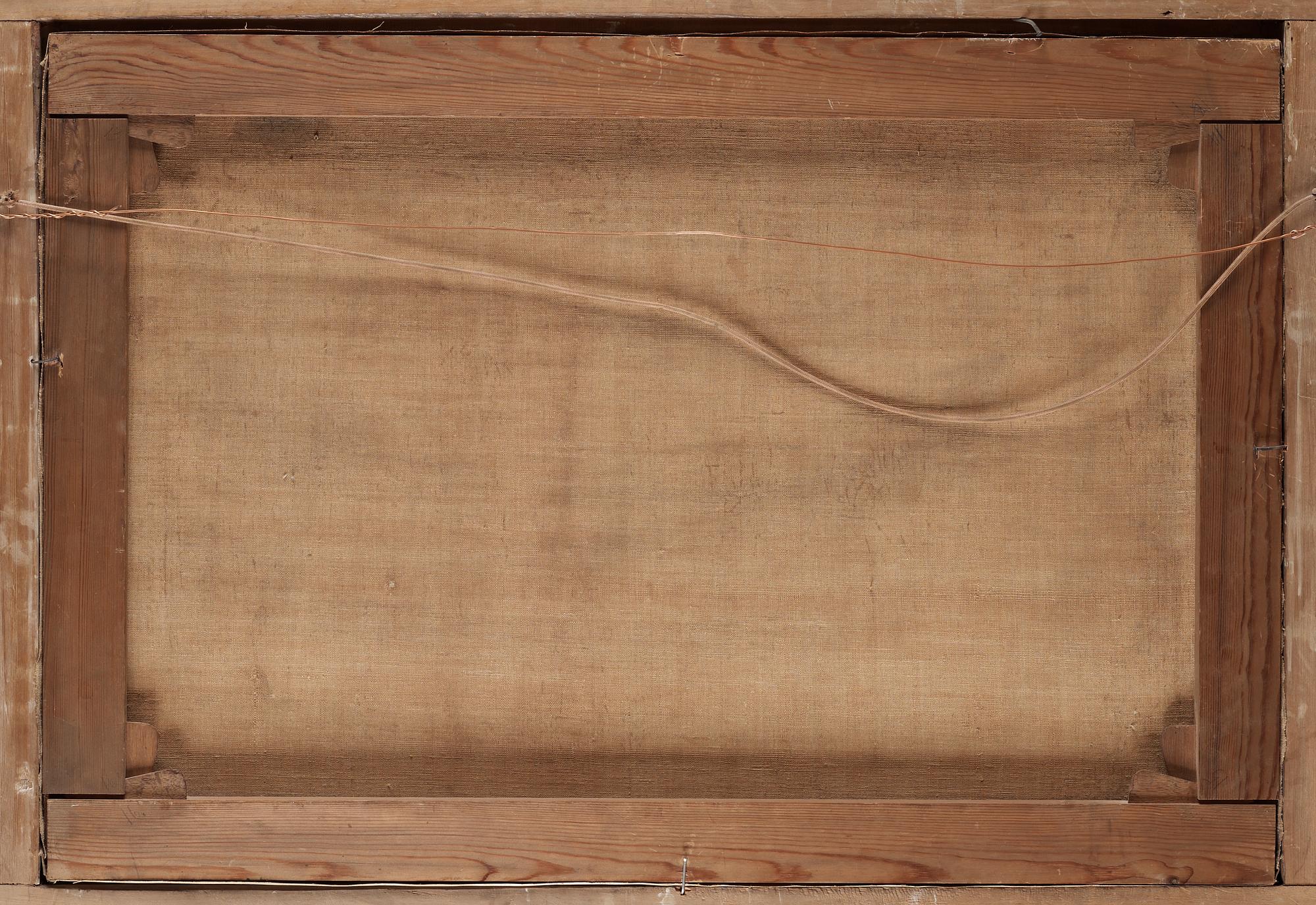 Carl Johan Fahlcrantz, Vidsträckt landskap med vattenfall, boskap och kyrka i fonden.