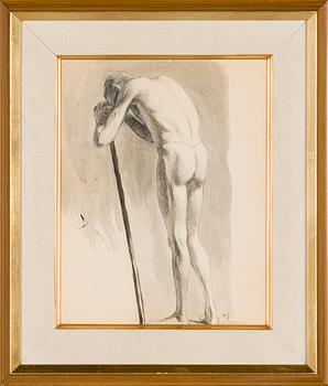 Helene Schjerfbeck, Lutande Mansmodell.