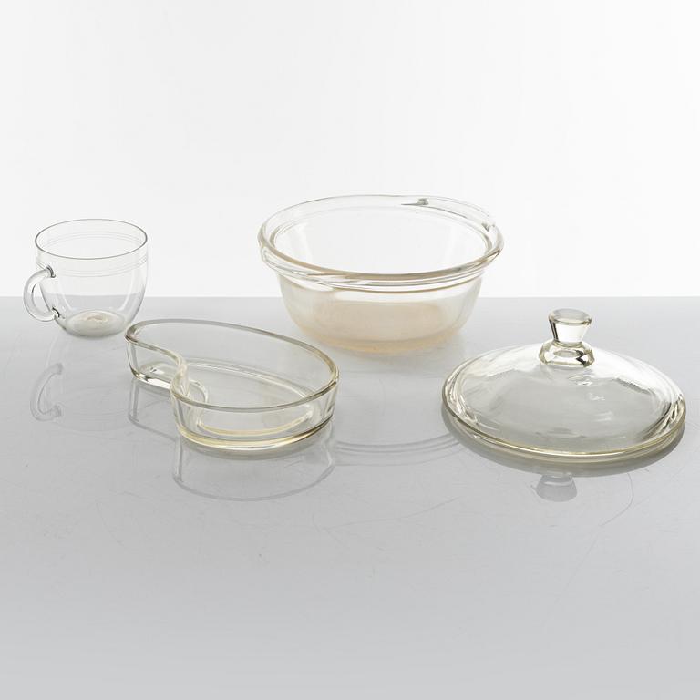 Wilhelm Wagenfeld, 22 glass service pieces, Jenaer Glaswerk, Schott & Gen, Germany.