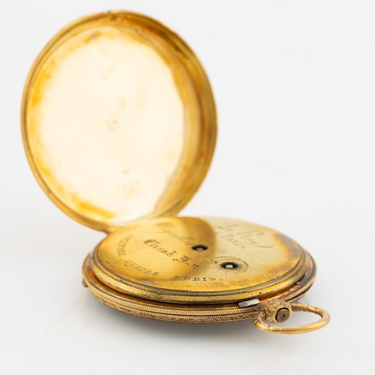 Pocket watch, 18K gold, 47 mm.