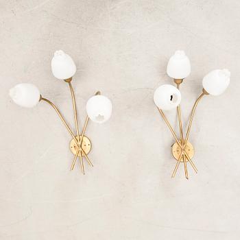 Wall sconces, a pair.