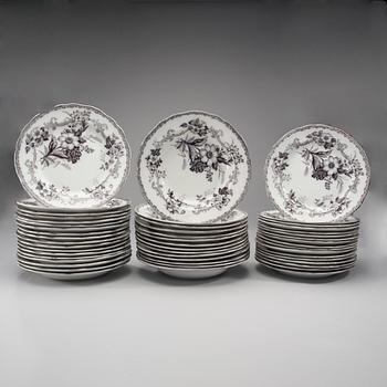 SERVIS, 58 delar, flintgods, "Osborne" sekelskiftet 1800/1900.