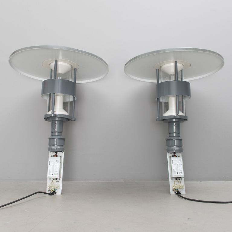 A pair of 21st century Danish outdoor lightnings 'Albertslund Mini Post' for Louis Poulsen.