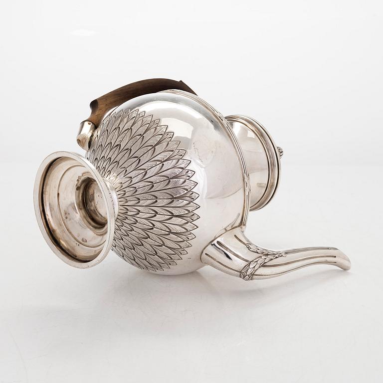 Kaffekanna, silver (.950), Léontine Compère, Ernest Compères änka, Paris, kring 1890.