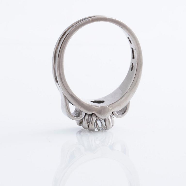 A brilliant cut diamond ring.