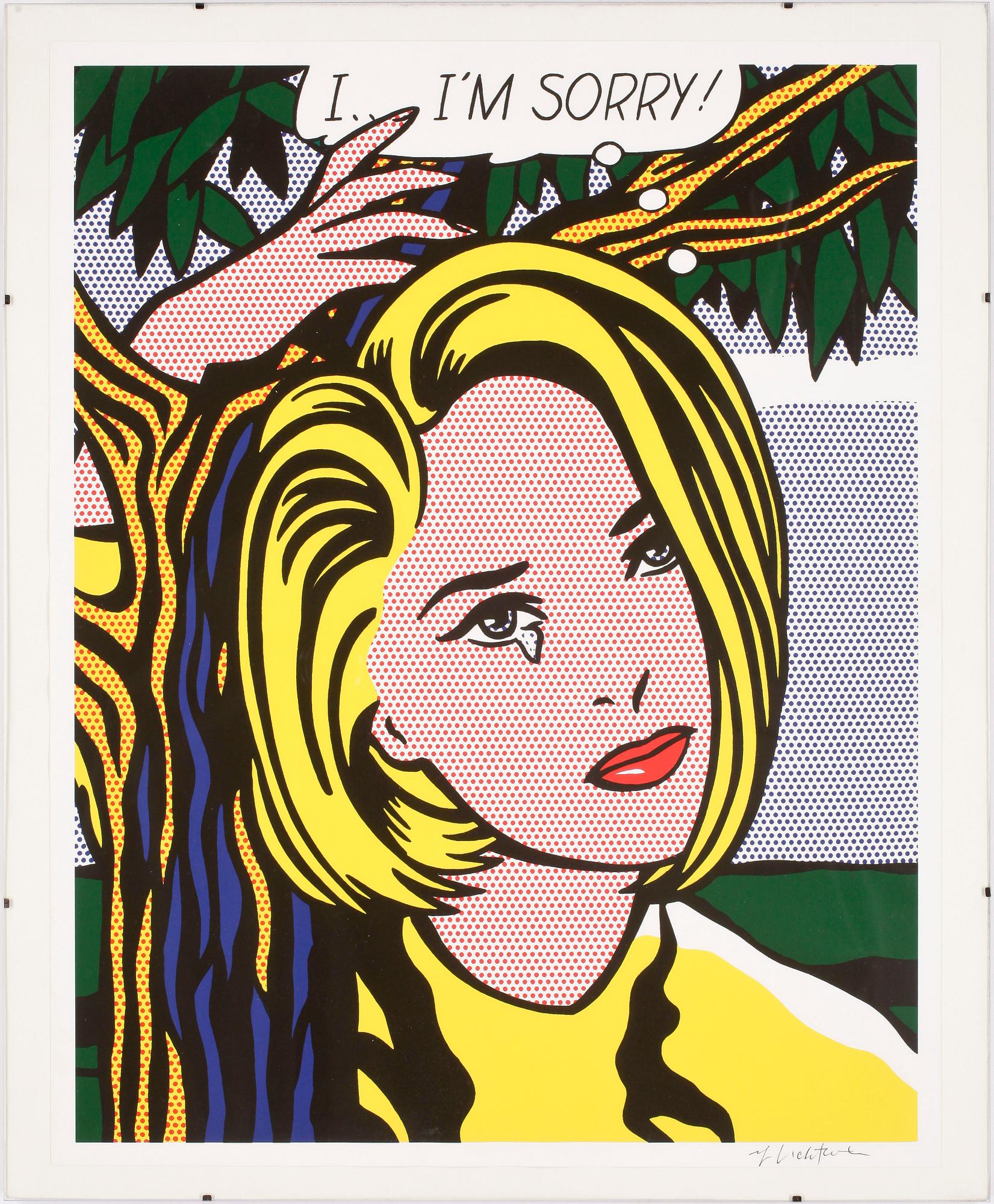 ROY LICHTENSTEIN, litografisk utställningsaffisch, signerad.