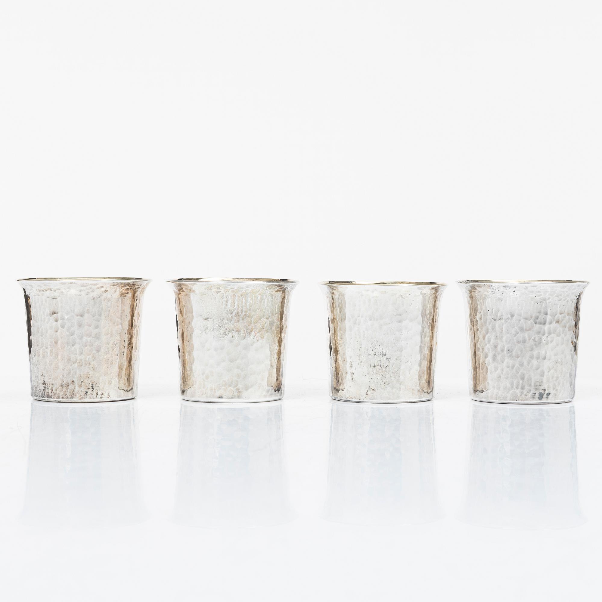 Lennart Råström, Four silver cups, CG Råström, Stockholm 1987.