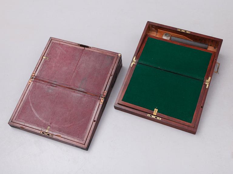 SKRIVSCHATULL, 2 st, England, 1800-tal.