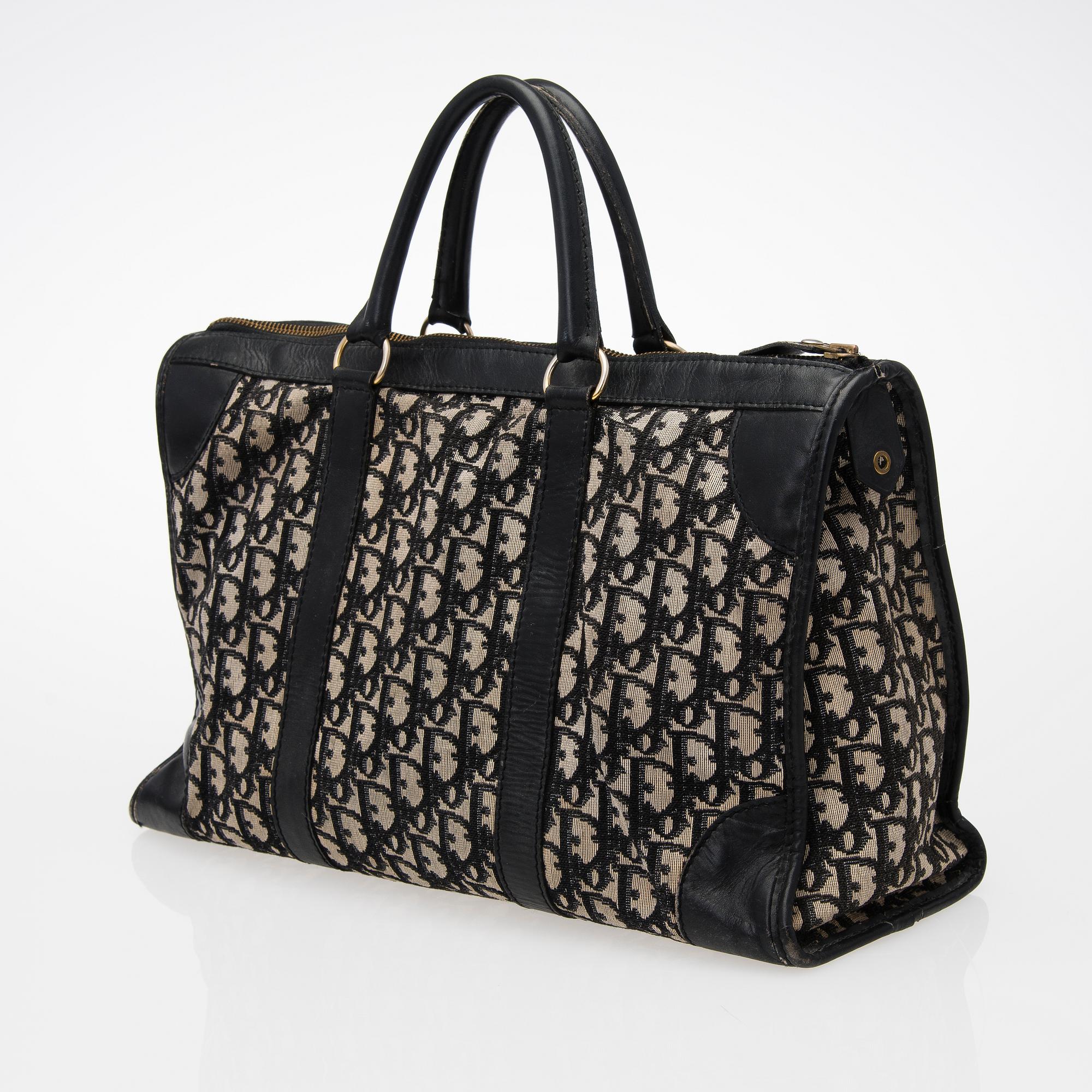 A Vintage Black Monogram Canvas Shopper.