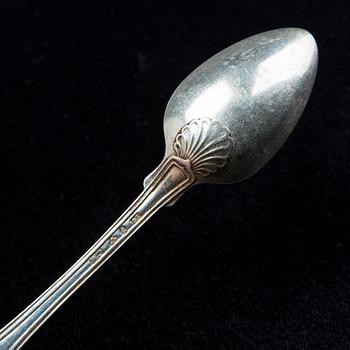 DIV. BESTICK, 12 delar, silver 1800-tal. "Engelsk snäck".