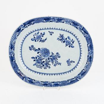 A Chinese blue and white porcelain charger, Qing Dynasty, Qianlong (1736-95).