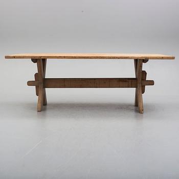A pine table from Alfta, Häsingland, 19th Century.