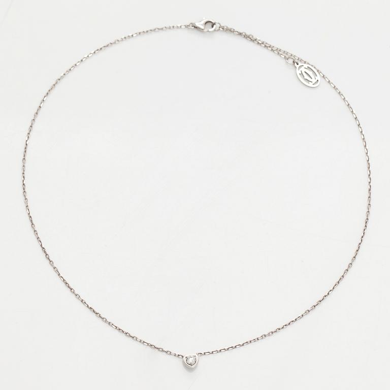 Cartier, an 18K white gold 'd'Amour' necklace, with a brilliant-cut diamond.