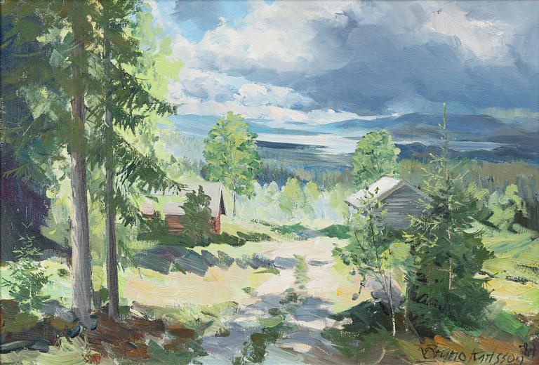 Bruno Karlsson, vy med fäbodar.