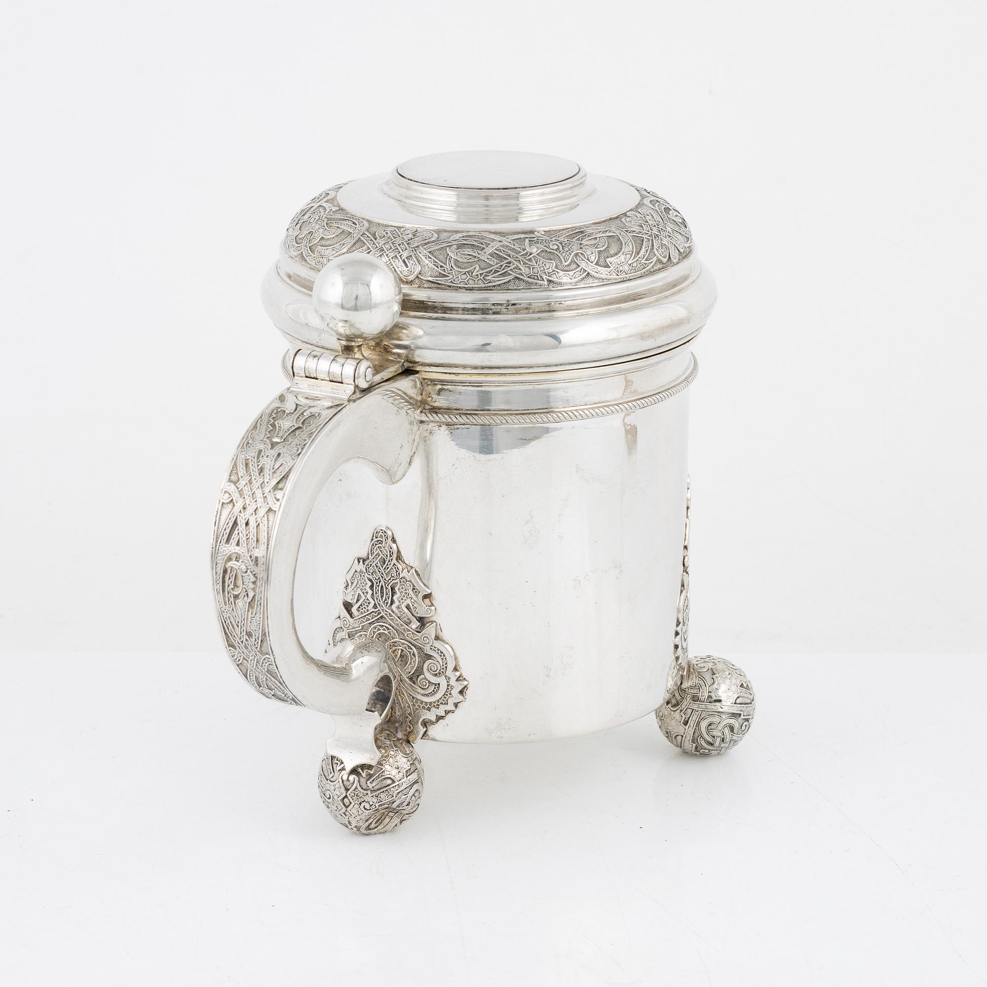 A Baroque style silver tankard, Birger Eriksson Göteborg, after 1927.