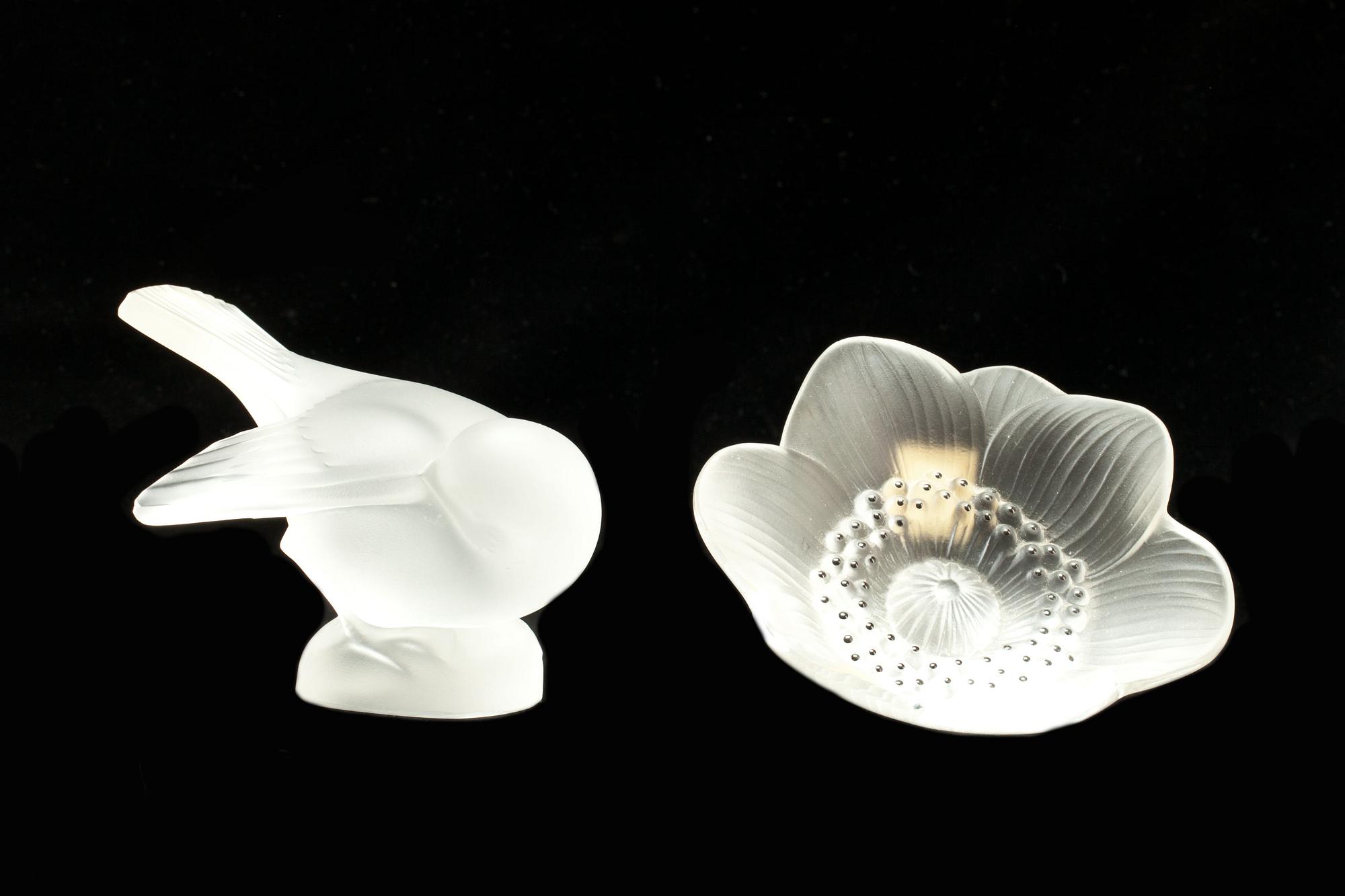 FIGURINER, 2 st. Glas, Lalique.