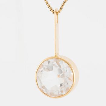 Pendant, 18K gold with rock crystal, chain Balestra 18K gold.