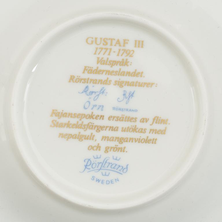 Twelve porcelain custard cups with covers and stands, Rörstrand, Sweden, second half of the 20th century.