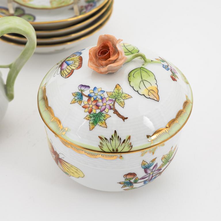 Kaffeservis, 9 delar, porslin, "Queen Victoria", Herend, Ungern.