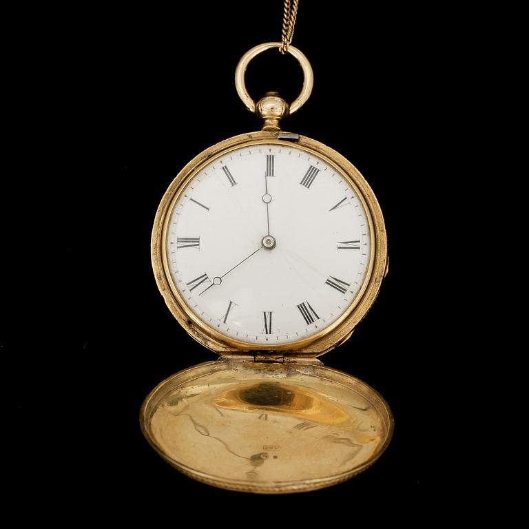 DAMFICKUR, guld 14K, Patek Philippe & Co, Geneve, numr 24686, sent 1800-tal. Vikt ca 40 gram.